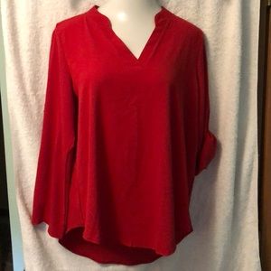 High/low long sleeve top